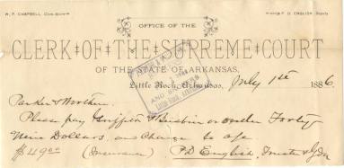 voucher from clerk of the AR Supreme Court