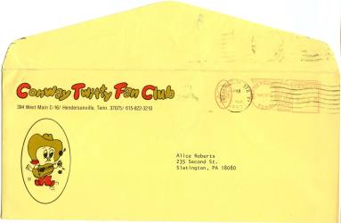 Conway Twitty Fan Club Envelope

