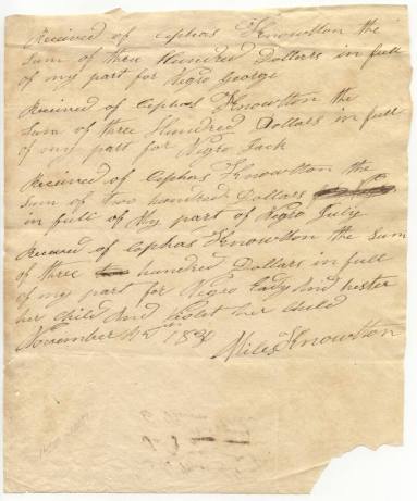 Slave Bill of Sale for Cephas Knowlton