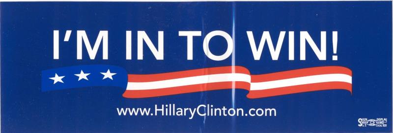 Hillary Clinton campaign bumper sticker