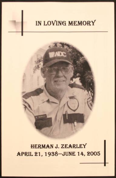 Funeral program for Herman Zearly