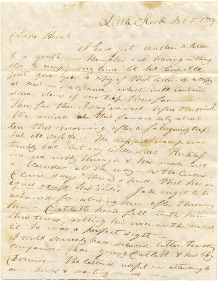 letter from G.M. Watson to T.W. Hunt
