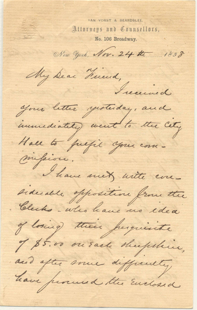 E.L. Joy letter