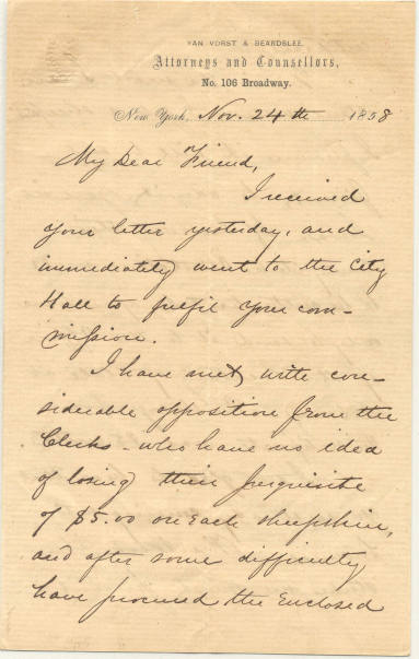 E.L. Joy letter