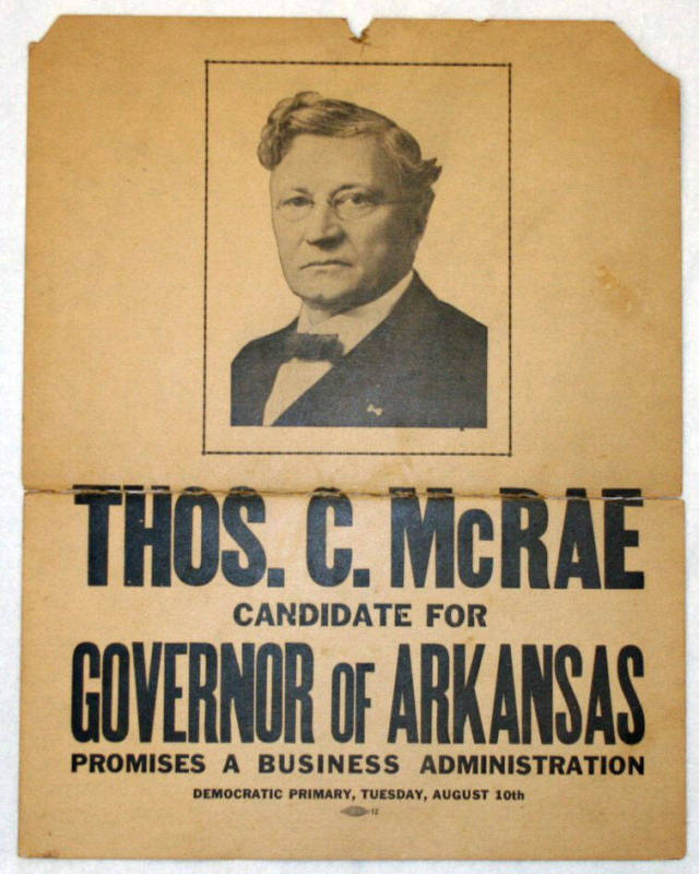 Poster,  Campaign - Thomas McRae Gubernatorial