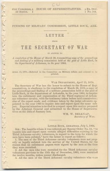 Letter from the Secretary of War