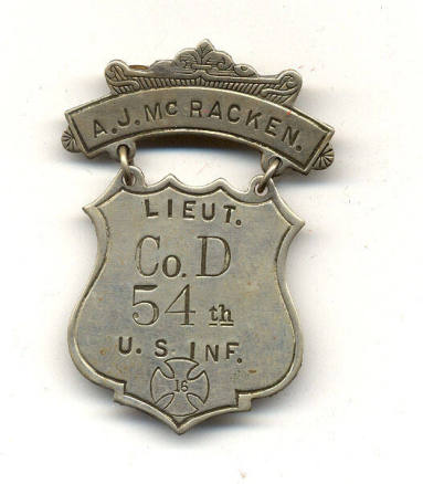 U.S. 54th Inf. Co. D Lieut. Ladder Badge