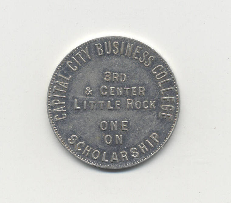 Advertising Token for Capital City Business College in Little Rock