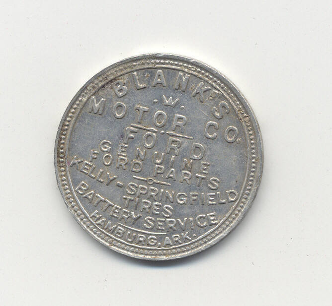 Advertising Token for Blank's Motor Co. in Hamburg