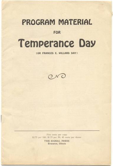 "Program Material for Temperance Day"