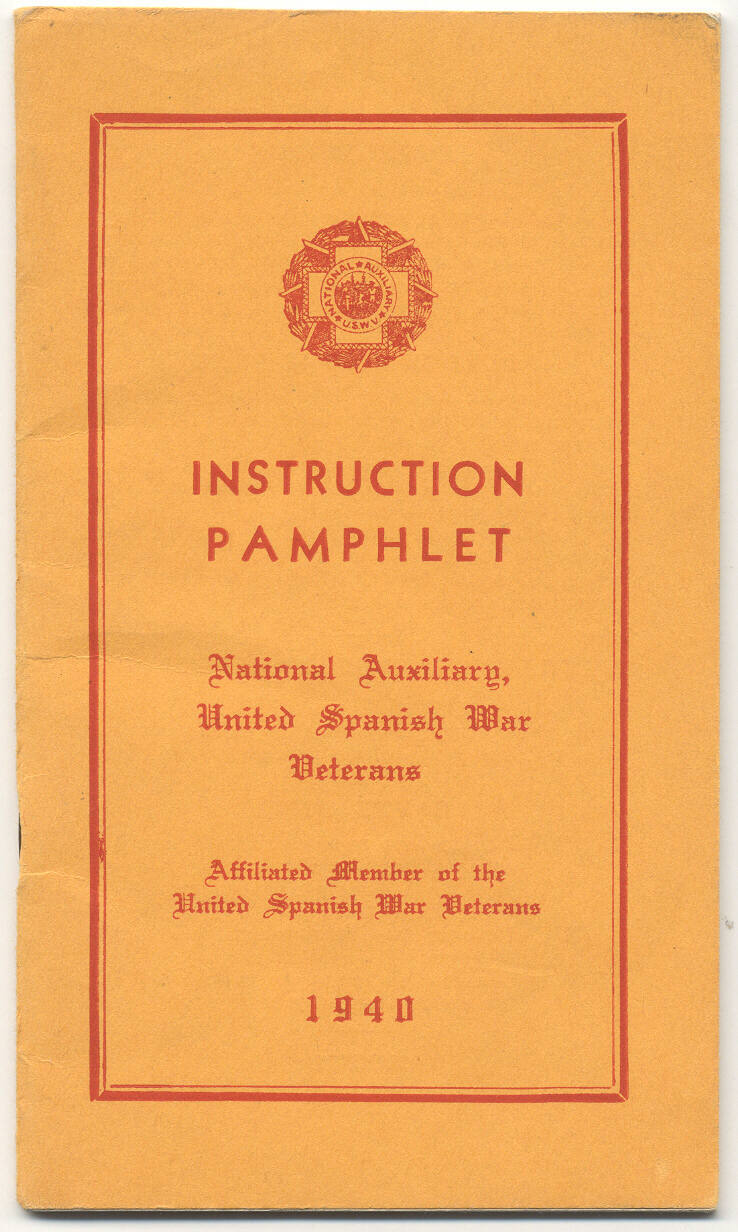 Spanish War Veterans Auxillary Booklet