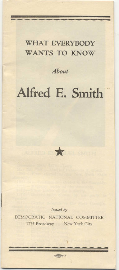 Political Booklet - Alfred E. Smith