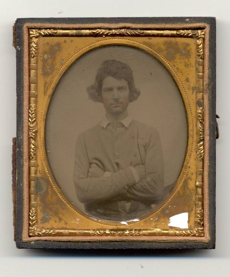 Ambrotype of AR Civil War Soldier James David