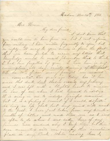 Letter, Amanda Wilson to Mrs. Hearn - Spence Family Collection