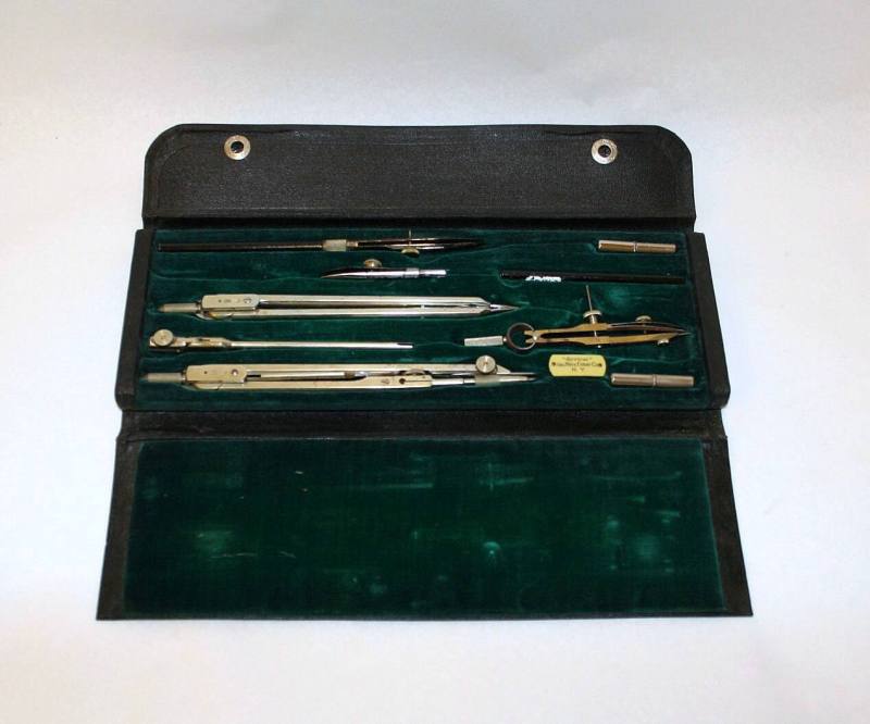 Case with Drafting Equipment