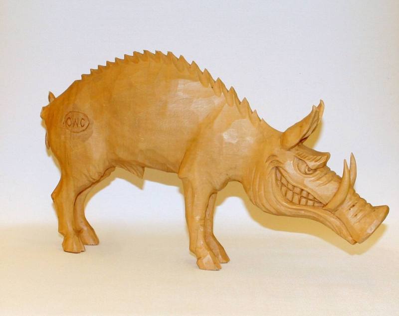 Carved Wooden Razorback