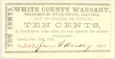 Scrip, Arkansas Confederate - ten cent note