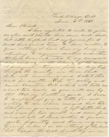 Letter, from James M. Bliss to his parents