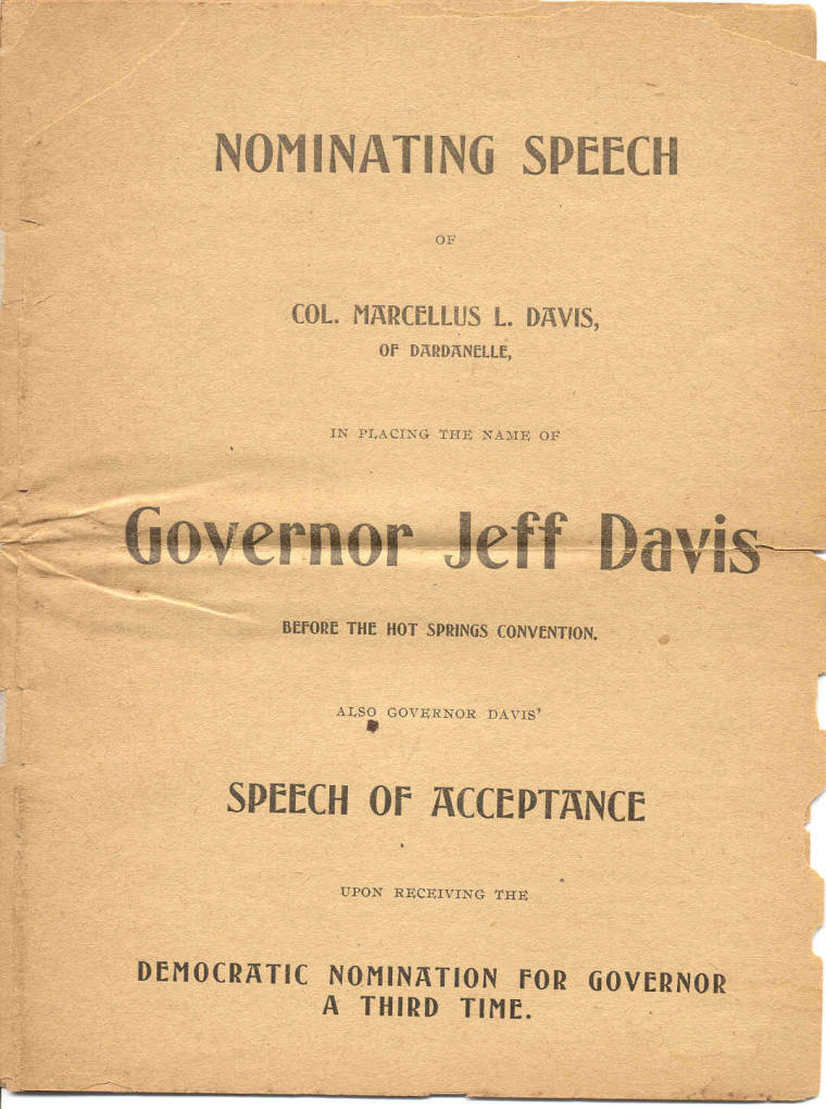 Speech, Campaign - Jeff Davis