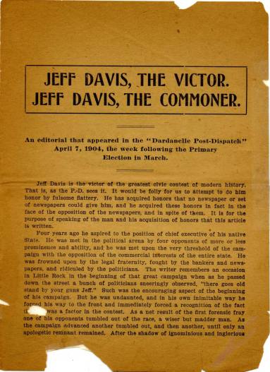 Leaflet, Political - Jeff Davis