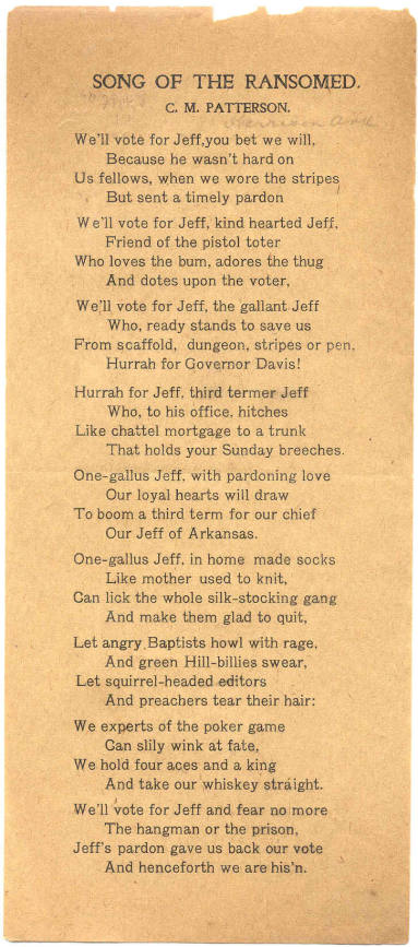 Handbill, anti-Jeff Davis