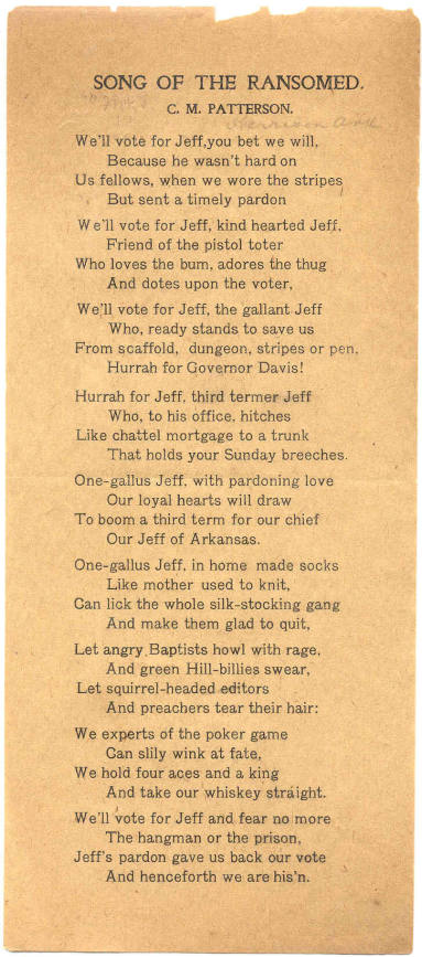 Handbill, anti-Jeff Davis