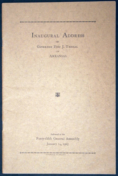 Address, Inaugural - Governor Terral