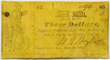 Scrip, Arkansas Confederate - $3 note