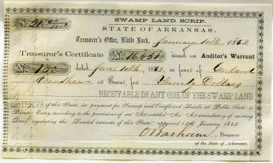 Scrip, Arkansas Confederate - $20 note