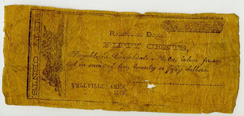 Scrip, Arkansas Confederate - 50 cent note