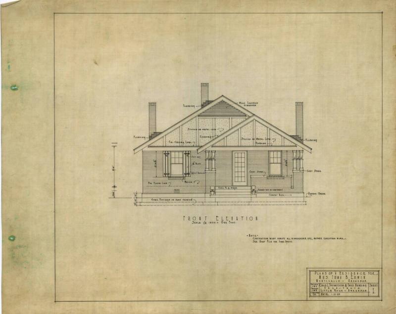 Drawing, Thompson Architectural - Irma B. Erwin, Monticello