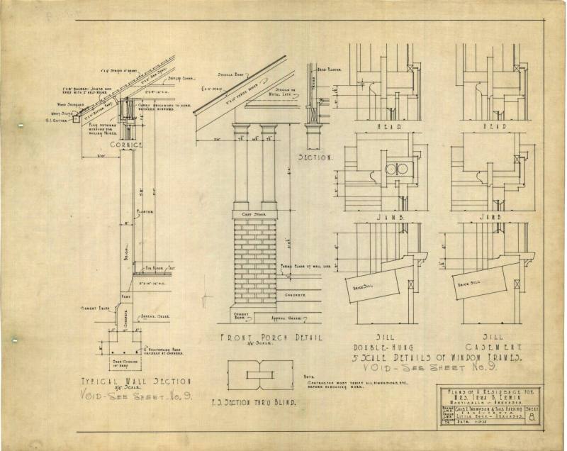 Drawing, Thompson Architectural - Irma B. Erwin, Monticello