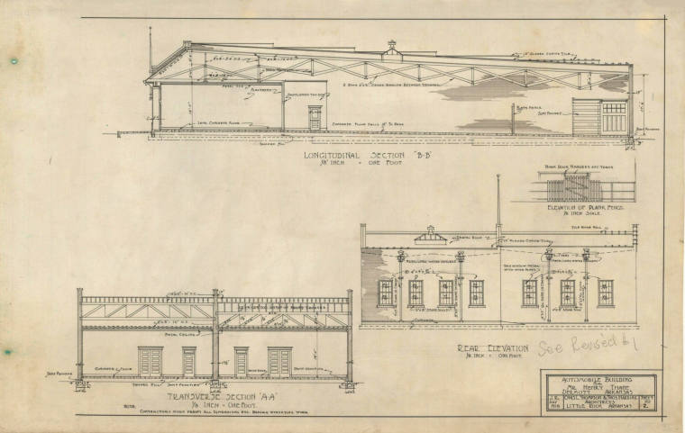 Drawing, Thompson Architectural - Thane Auto Bldg., Dermott