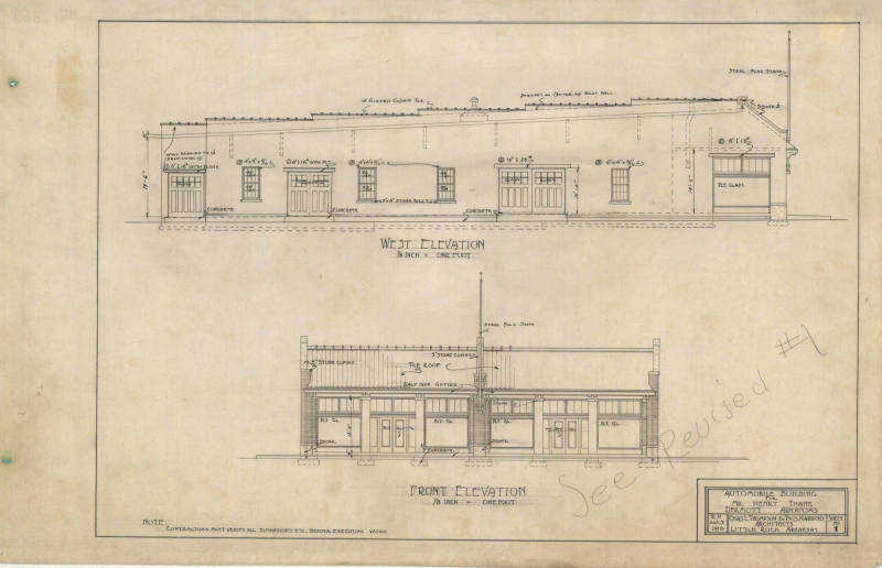 Drawing, Thompson Architectural - Thane Auto Bldg., Dermott