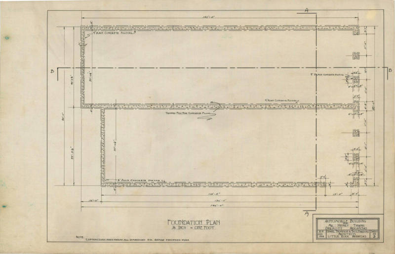 Drawing, Thompson Architectural - Thane Auto Bldg., Dermott