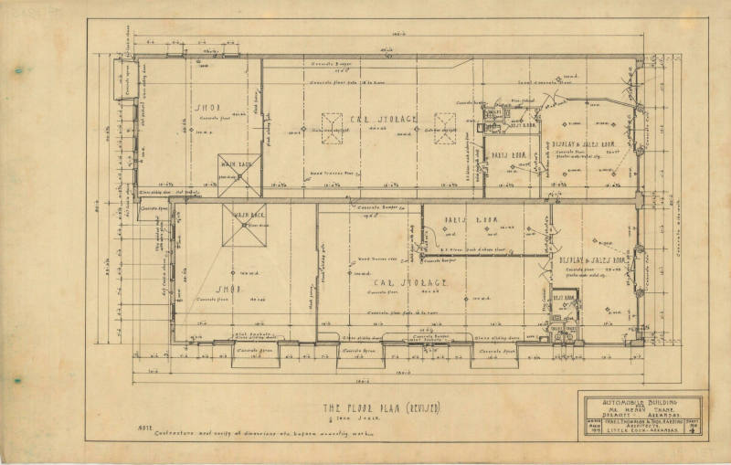 Drawing, Thompson Architectural - Thane Auto Bldg., Dermott