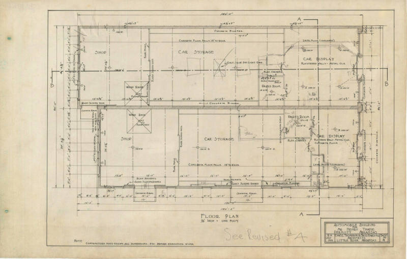 Drawing, Thompson Architectural - Thane Auto Bldg., Dermott