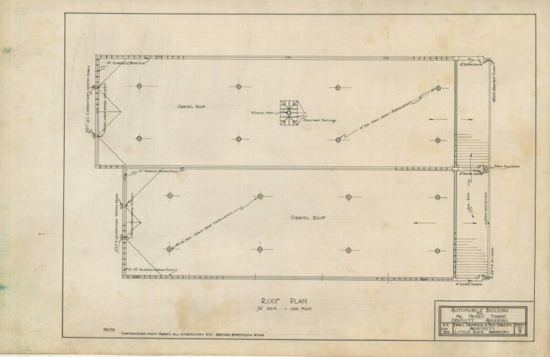 Drawing, Thompson Architectural - Thane Auto Bldg., Dermott