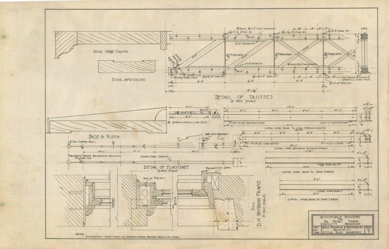 Drawing, Thompson Architectural - Thane Auto Bldg., Dermott