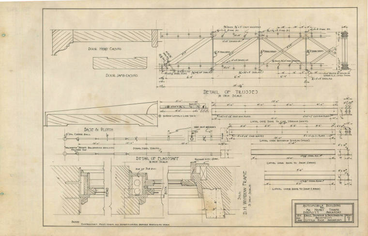 Drawing, Thompson Architectural - Thane Auto Bldg., Dermott