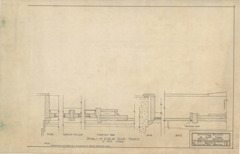 Drawing, Thompson Architectural - Thane Auto Bldg., Dermott