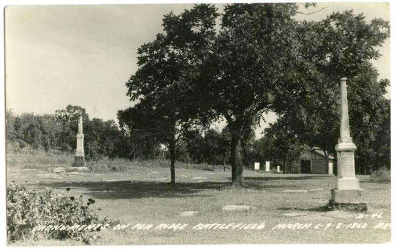 Postcard, Pea Ridge Battlefield Monuments