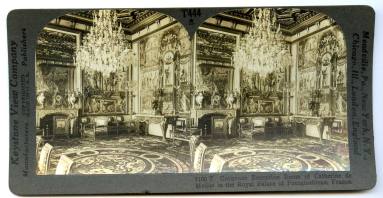 Stereoview, Reception Room at the Palace of Fontainebleau in France