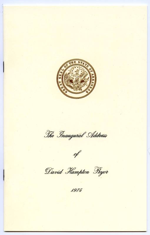 Address, Inaugural - Governor David Pryor