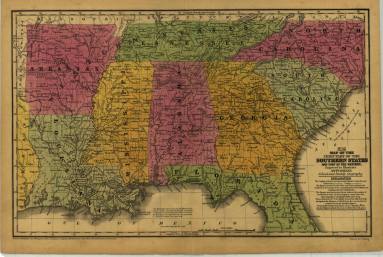 Map, American Southern States