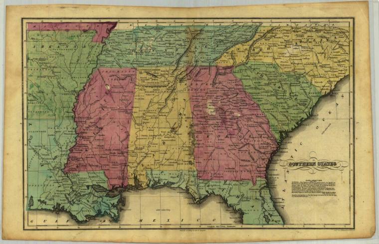 Map, Southern States