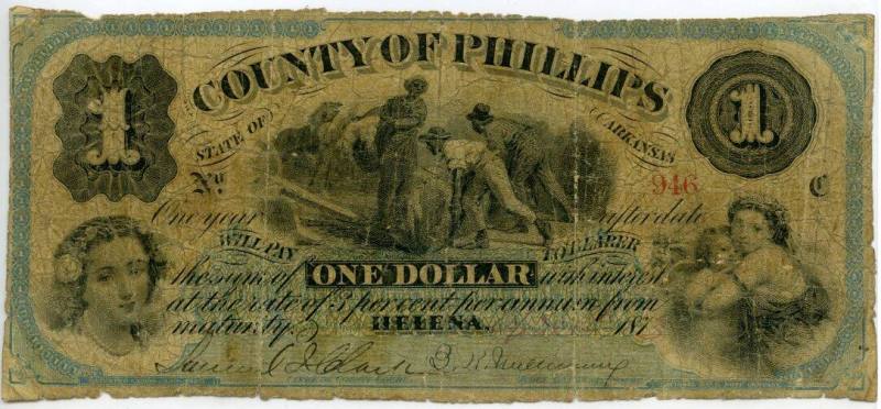 Scrip, Phillips Co., Arkansas - One Dollar Note