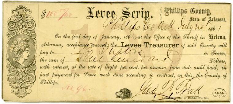 Scrip, Phillips Co., Arkansas - One Hundred Dollar Note