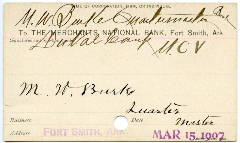 Card, U.C.V. Signature