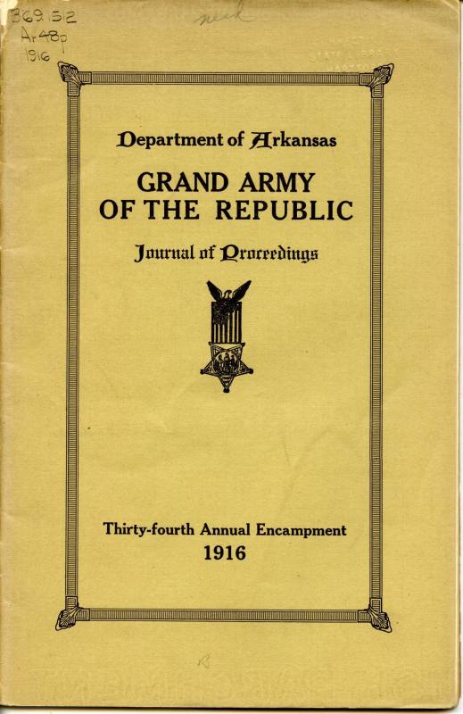 Booklet, G.A.R. Journal of Proceedings